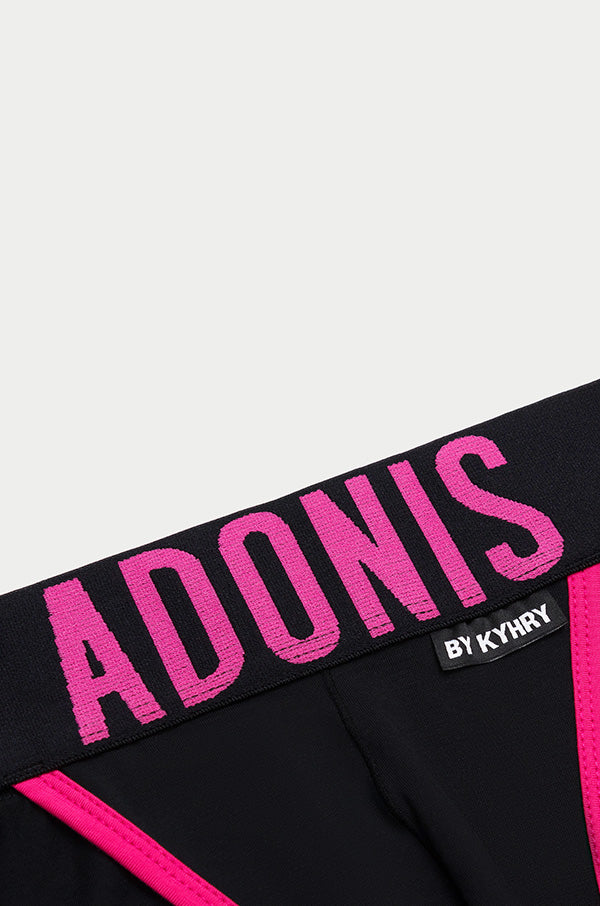 Pop Black & Pink Jock Brief - Men's Athletic Support Underwear for Sports & Workout - Comfortable Stretch Fabric for Running, Gym & Active Lifestyle