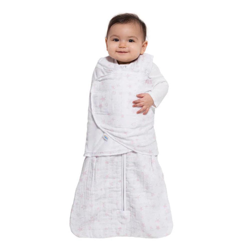 Halo Sleepsack Swaddle - Quilted Muslin Baby Wrap Blanket in Pink Constellation Design | Soft & Breathable for Newborns & Infants | Perfect for Swaddling, Napping & Bedtime Comfort