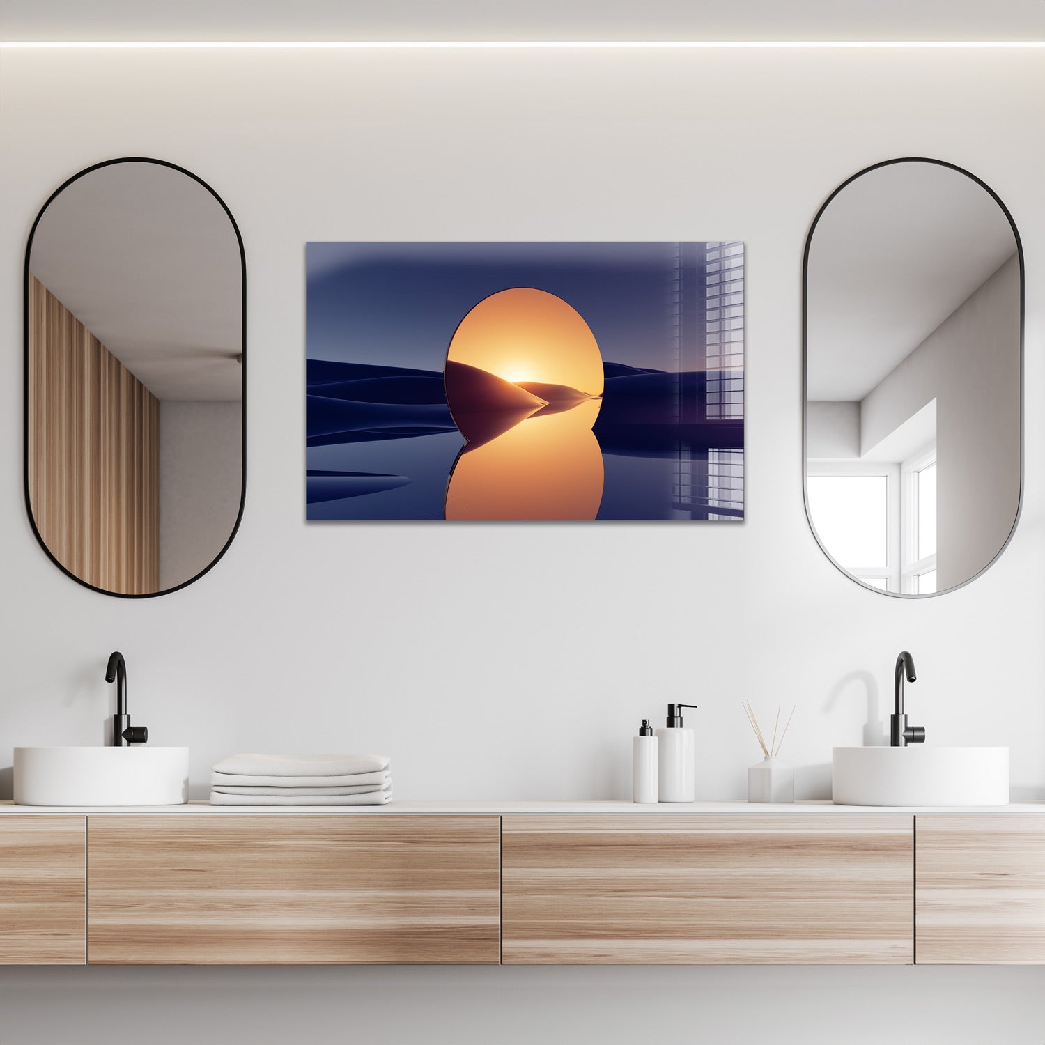 Abstract Golden Mirror - Modern Decorative Wall Art for Home & Office - Perfect for Living Room, Bedroom, or Office Decor