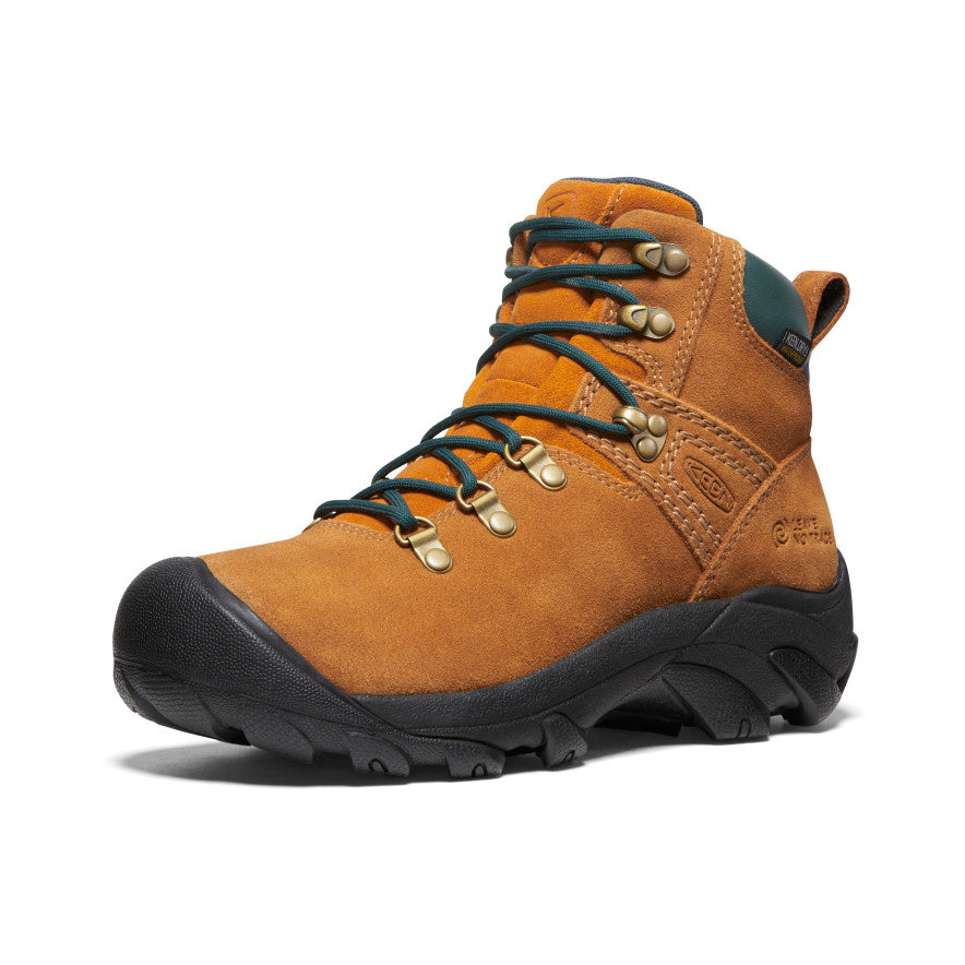 KEEN Women's Pyrenees Waterproof Hiking Boots - Lightweight & Durable for Outdoor Adventures | Maple/Marmalade Color | Perfect for Trail Hiking, Camping & Winter Walks