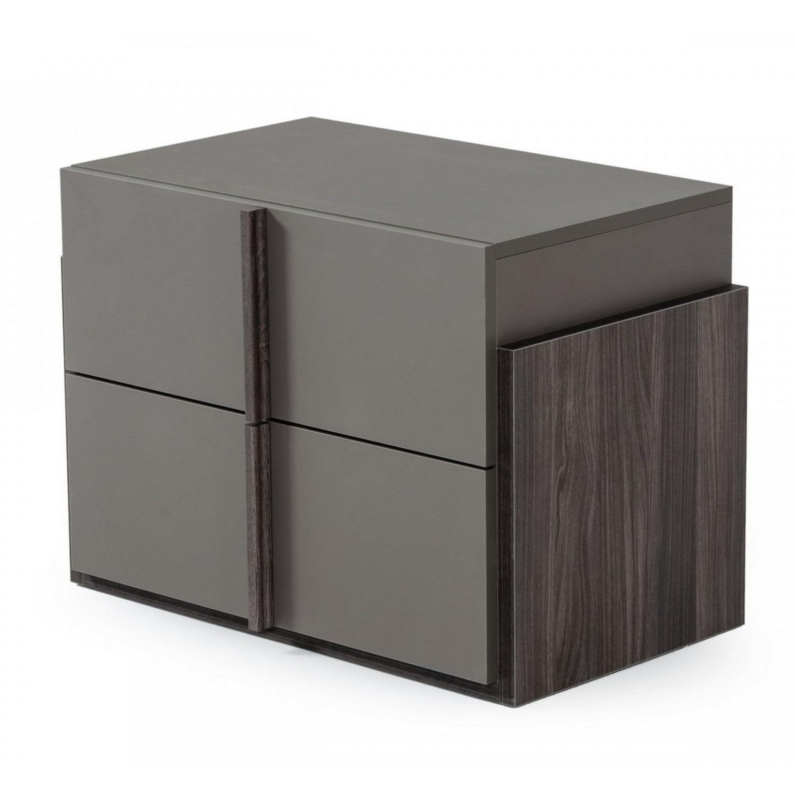 Benjara Gray Wooden Nightstand with 2 Self-Closing Drawers - Bedroom Side Table for Small Spaces, Modern Bedside Storage Furniture
