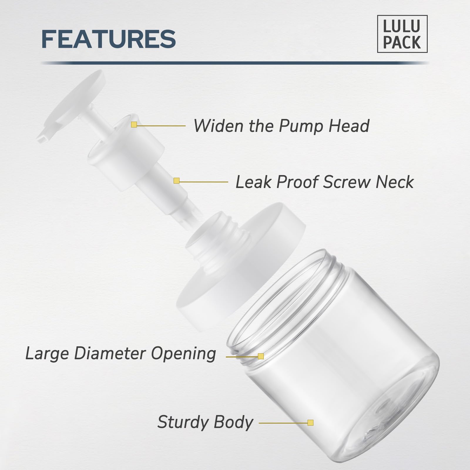 Refillable 250ml Clear Plastic Pump Bottle Dispenser for Soap, Shampoo, Conditioner & Hand Lotion - Travel-Friendly Container for Bathroom, Kitchen & On-The-Go Use