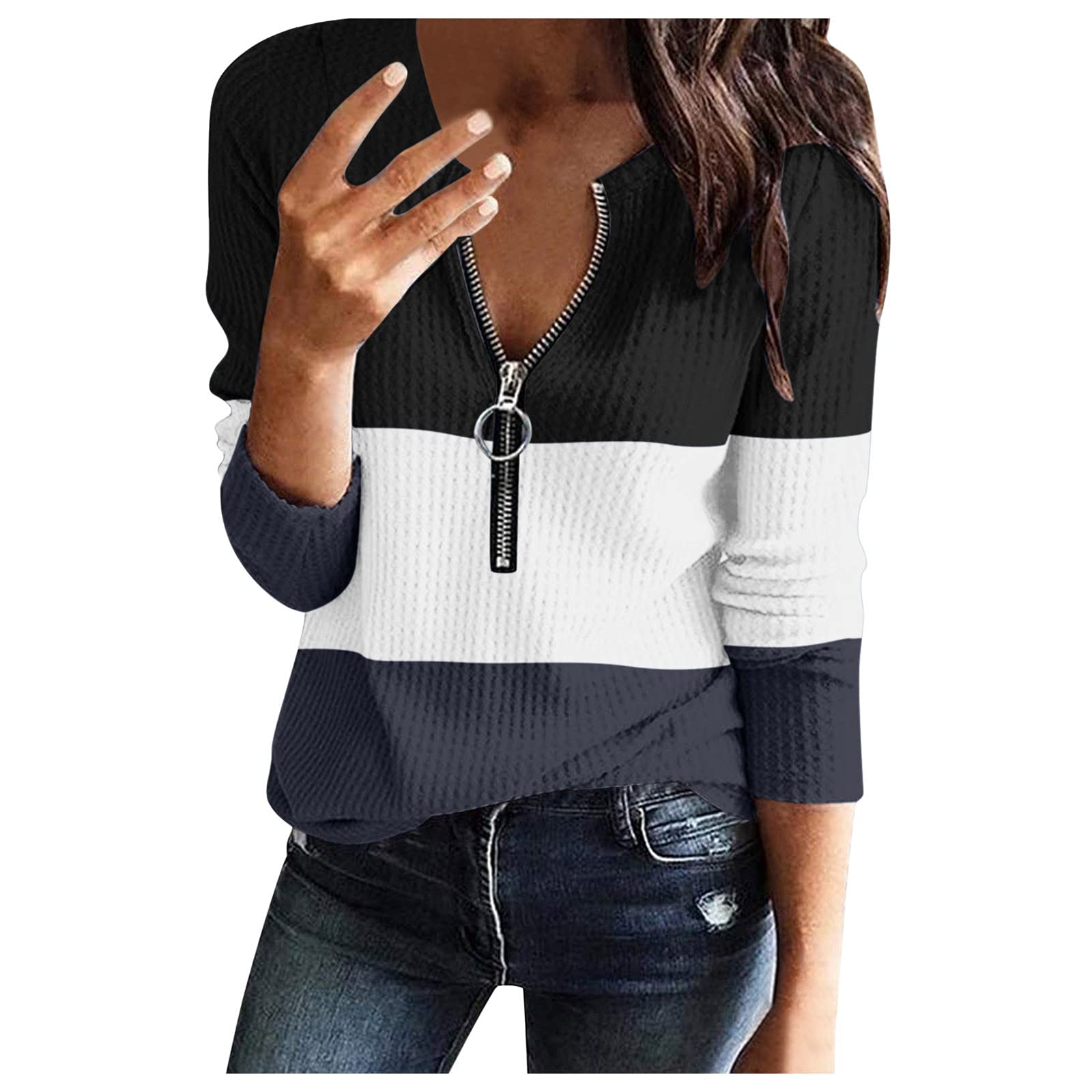 PHSHY Women's Waffle Knit Henley Shirt - Casual Loose Fit V-Neck Long Sleeve Thermal Button-Up Blouse | Perfect for Fall Layering, Winter Warmth & Everyday Comfort