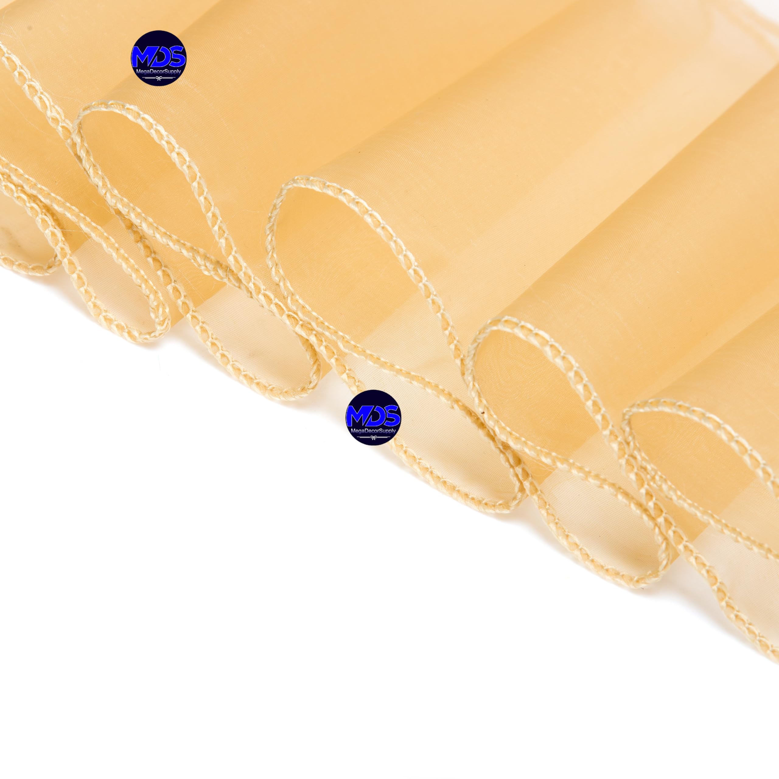 50 Pack Champagne Gold Organza Chair Sashes - Elegant Wedding Reception Decor, Banquet Chair Bows, Restaurant Dining Chair Covers & Party Supplies - Perfect for Weddings, Bridal Showers, Banquets and Special Events