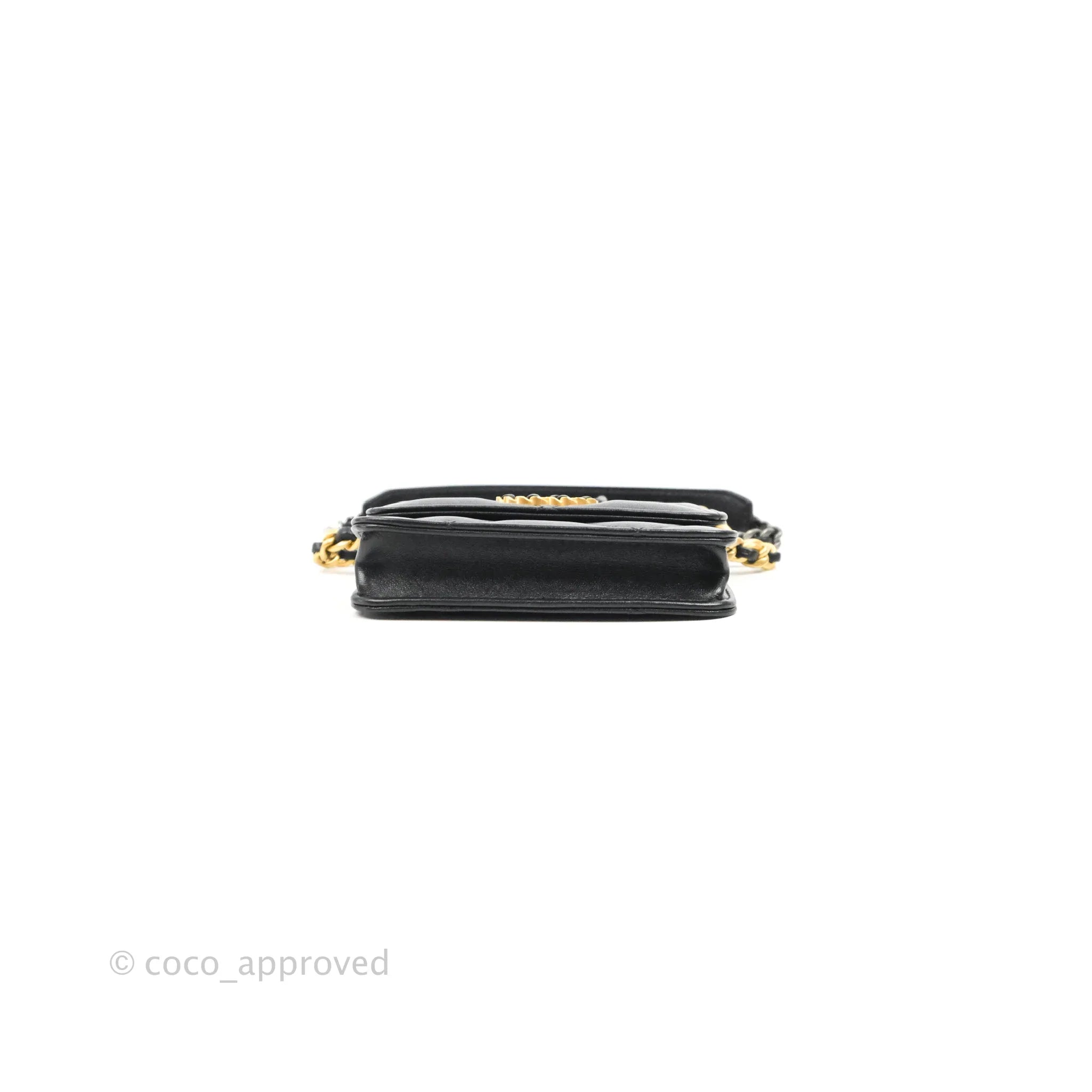 Chanel 19 Card Holder With Chain Black Mixed Hardware - Luxury Wallet for Women - Perfect for Everyday Use, Travel & Special Occasions