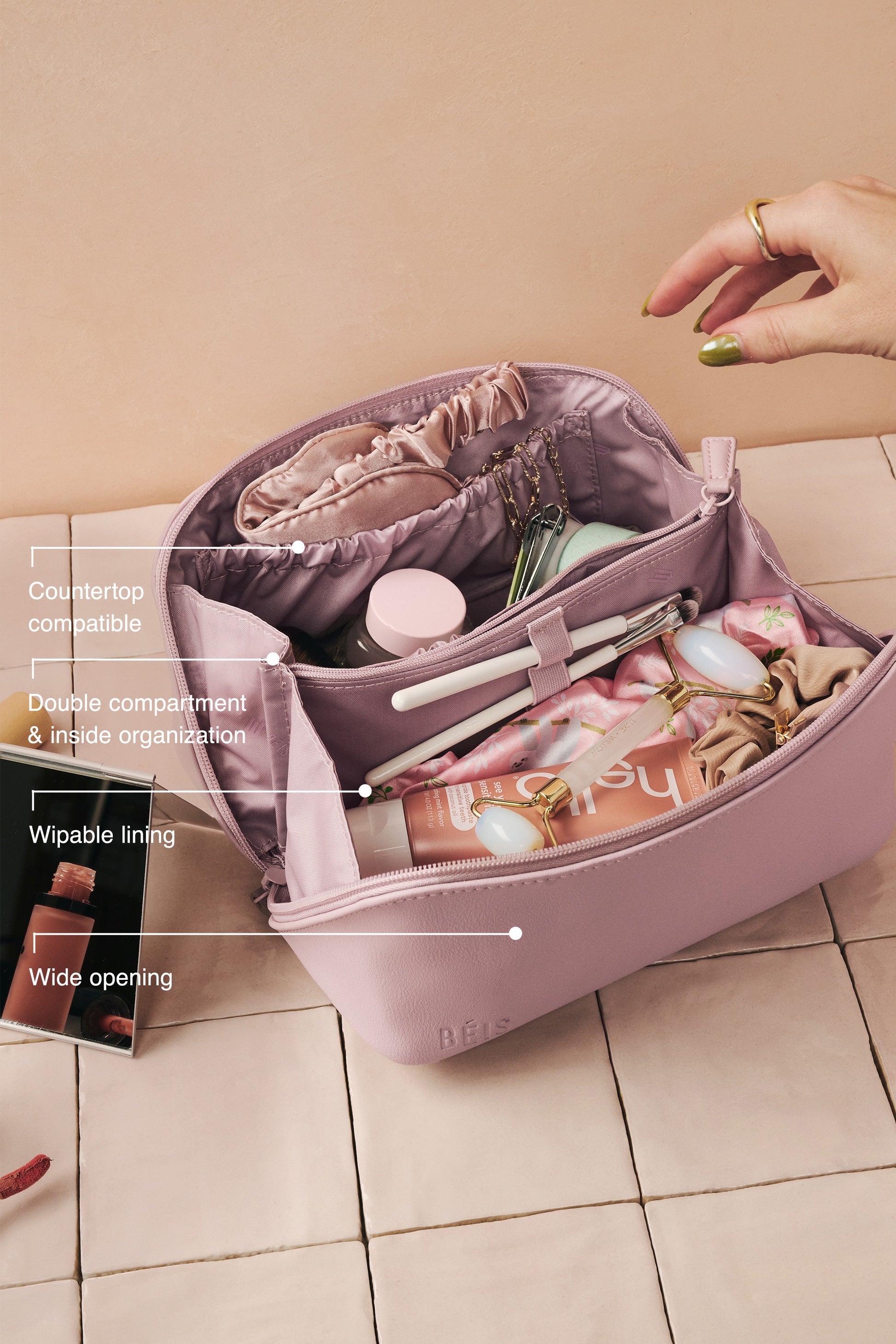 Wicked Pink Toiletry Kit - Travel Cosmetic Bag with Essentials for Women | Perfect for Vacations, Gym & Weekend Getaways
