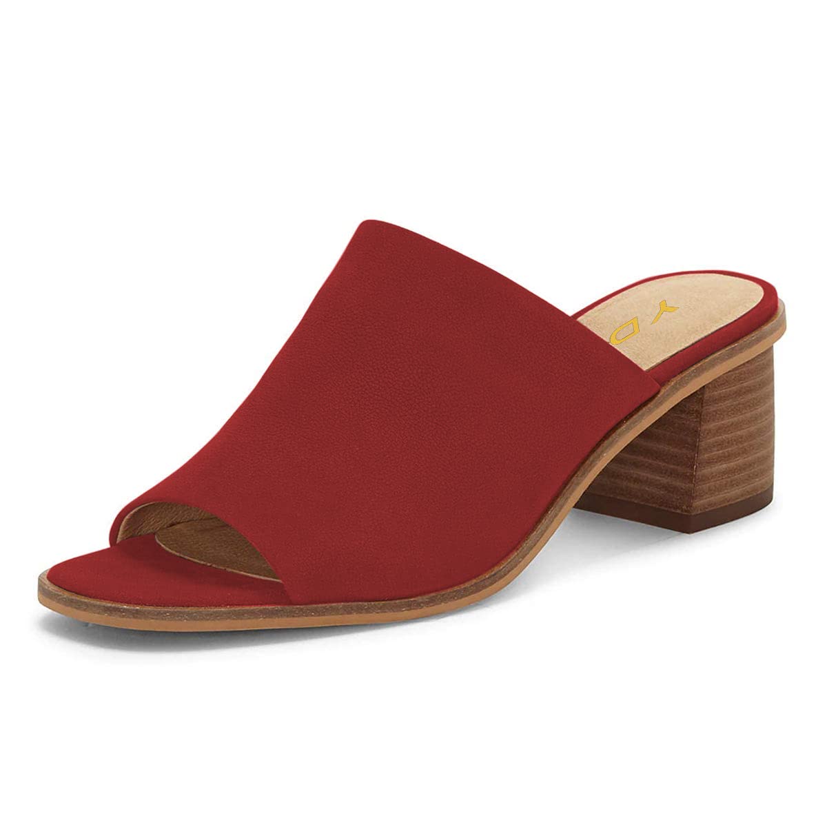 YDN Women's Casual Open Square Toe Slip-On Slippers - Chunky Stacked Low Heel Mules for Summer, Date Night & Everyday Wear | Comfortable House Shoes for Women
