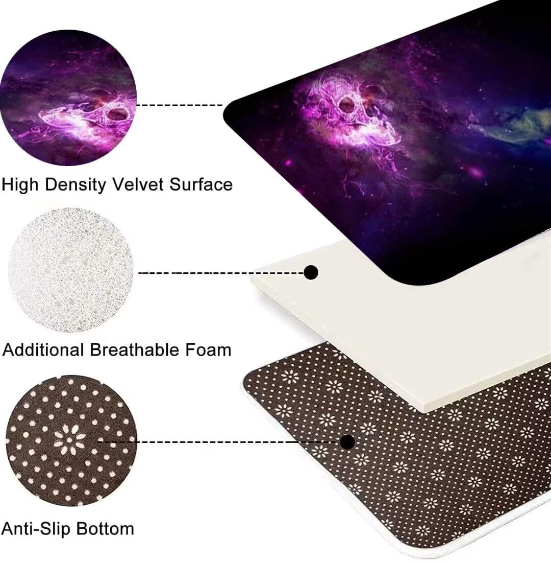 Black Purple Galaxy Star Area Rug - Nebula Space Themed Washable Floor Mat for Bedroom, Living Room, Kitchen, Nursery (6'×9') | Perfect for Space Decor, Kids Room & Sci-Fi Home Design