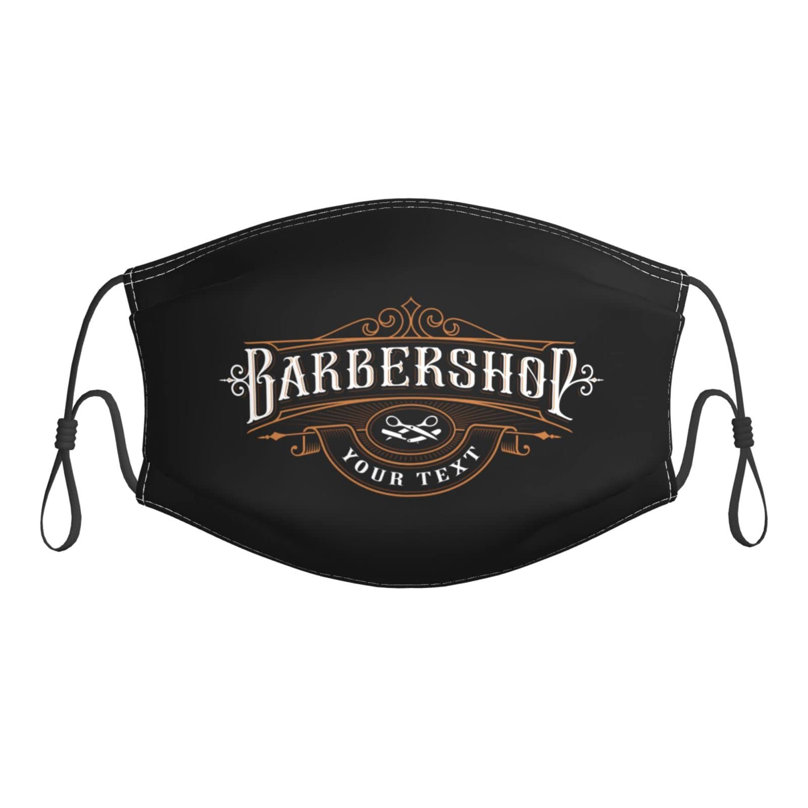 Barbershop Logo Face Mask - Reusable Dust Mask with Filter, Adjustable & Unisex for Hair Salons, Barber Shops & Daily Protection