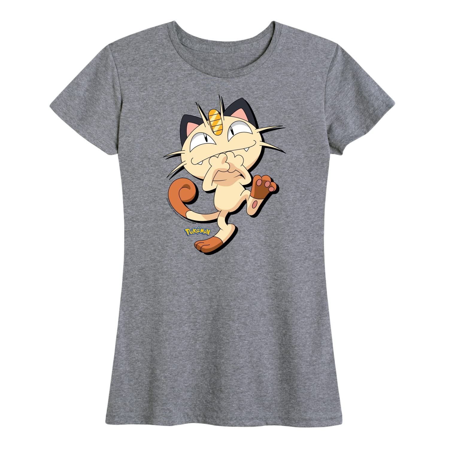 Pokémon Meowth Shadow Women's Short Sleeve Graphic T-Shirt - Hybrid Apparel - Casual Wear & Anime Cosplay Outfit