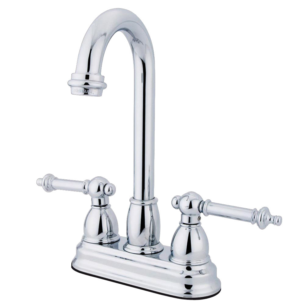 Kingston Brass KB3498TL Bar Faucet - Commercial Grade Stainless Steel Water Tap for Kitchen, Bar & Restaurant - Perfect for Sinks, Countertops & Wet Bars