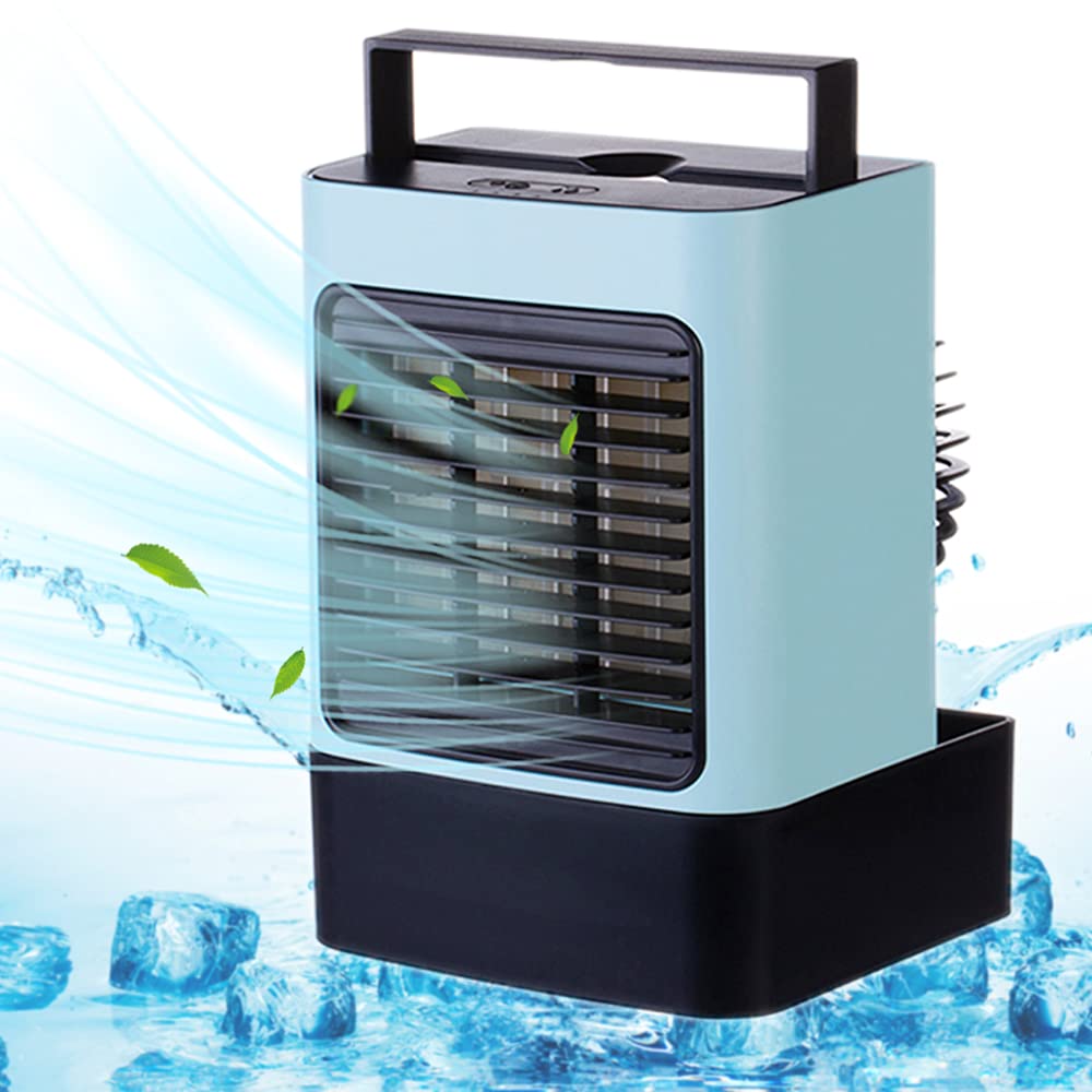 Portable Air Conditioner Fan - USB Rechargeable Personal Evaporative Cooler with 3 Speed Settings & Anion Function | Compact Cooling for Bedroom, Home Office, Dorm Room & Outdoor Use