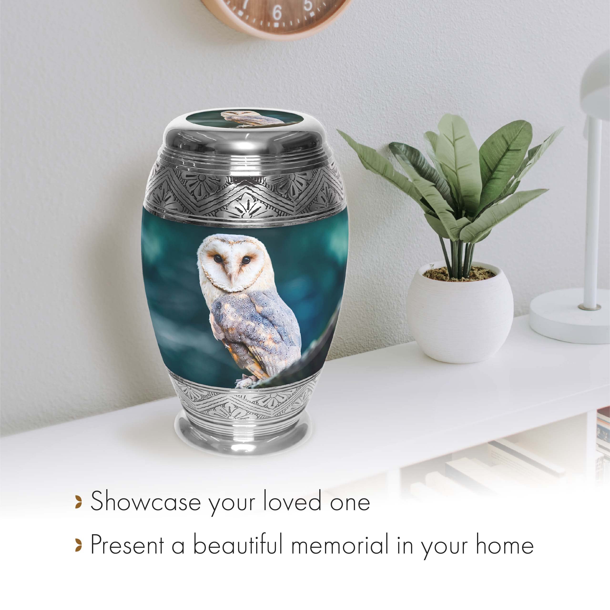 Observing Owl Cremation Urn for Human Ashes - Large Adult Memorial Urn for Women, Mothers & Loved Ones - Funeral, Burial & Home Keepsake - Perfect for Memorial Services & Home Display