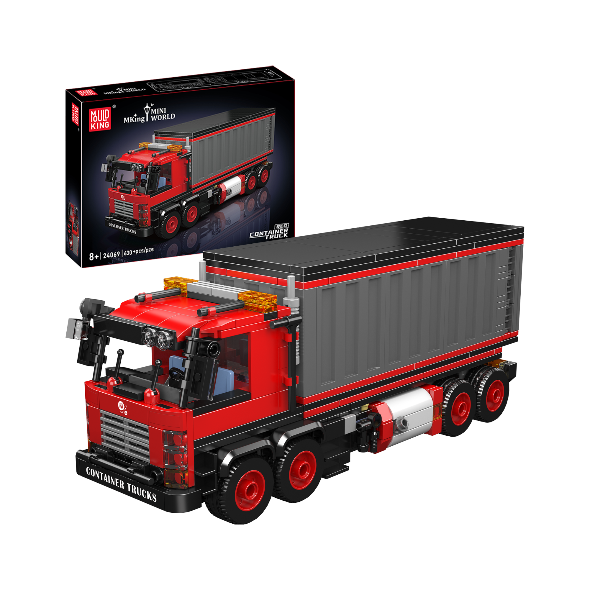 Mould King 24069 Heavy Duty Container Truck Building Set - 630 Pcs Construction Toy for Kids & Adults | STEM Learning, DIY Engineering, Gift Idea for Truck Lovers | Playtime, Display & Collectible