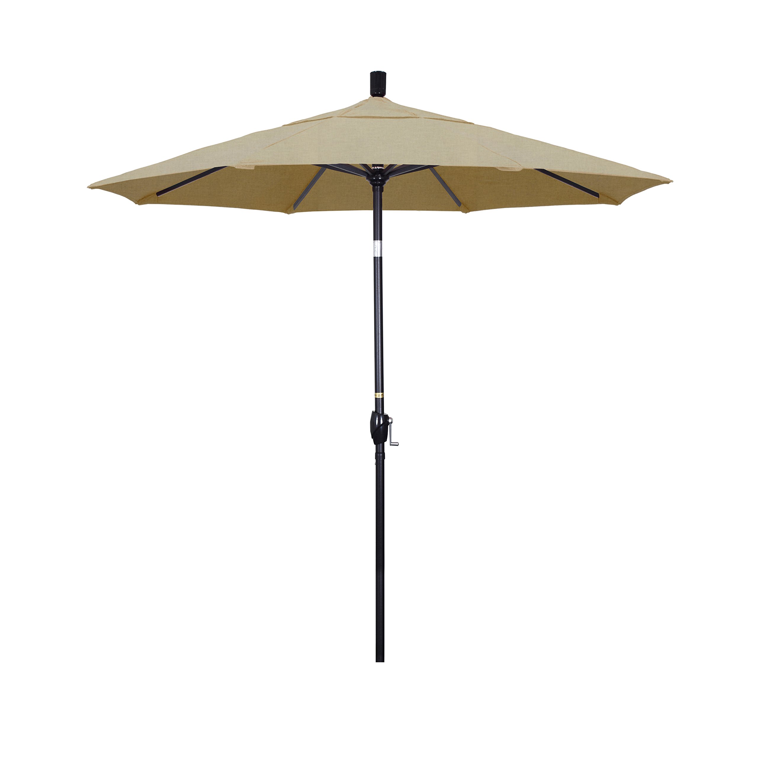 California Umbrella 7.5' Round Pacific Trail Series Aluminum Patio Umbrella with Crank Lift & Push Button Tilt - Black Finish | Perfect for Outdoor Dining, Poolside Lounging & Backyard Relaxation