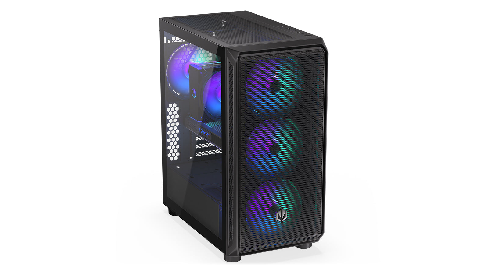 Endorfy Arx 500 ARGB Mid-Tower ATX PC Gaming Case - High Airflow, Tempered Glass, RGB Lighting (EY2A011) - Perfect for Gaming Rigs & Streaming Setups