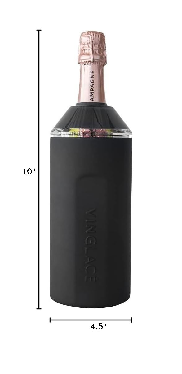 Personalized Wine & Champagne Bottle Chiller - Custom Engraved Gift for Wine Lovers (Black) | Perfect for Weddings, Anniversaries & Holiday Gifts