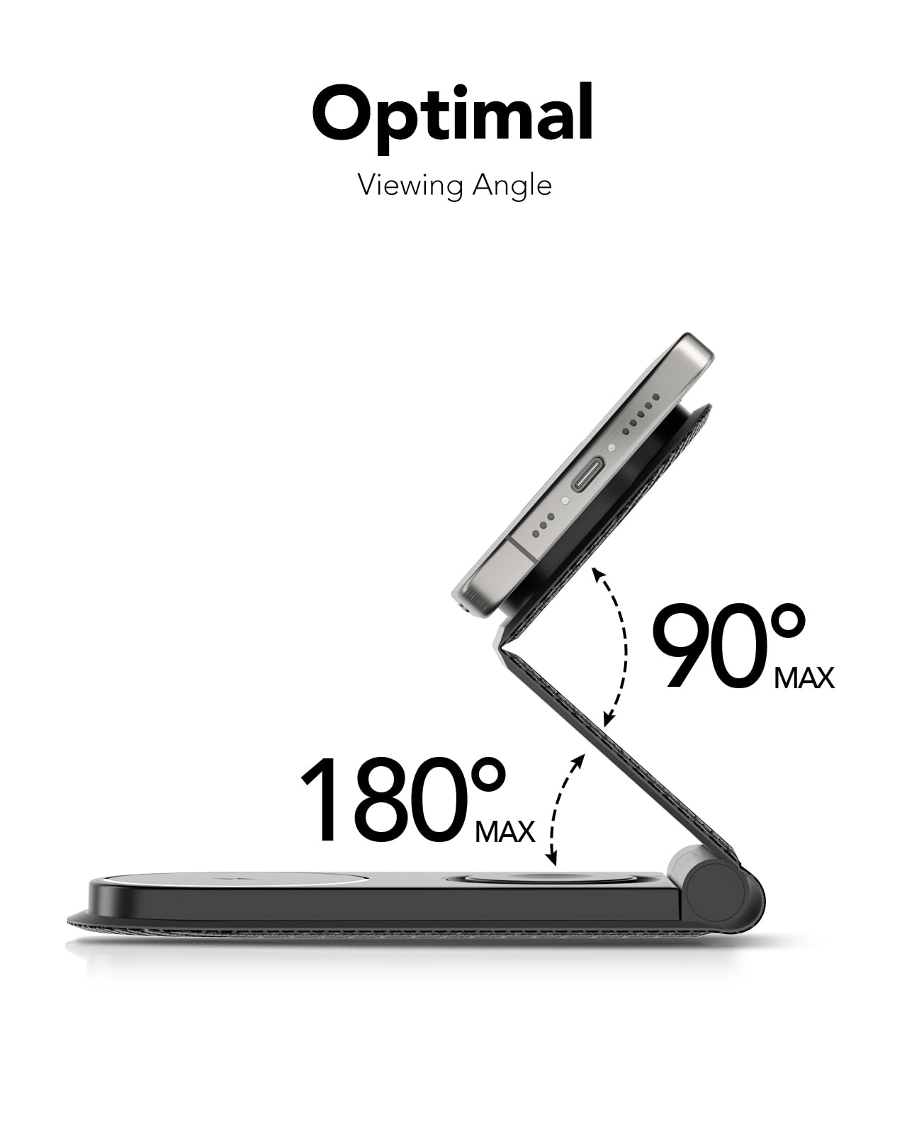 3-in-1 Foldable MagSafe Charging Station - 15W Fast Wireless Charger for iPhone 16/15/14/13/12 Series, AirPods & Apple Watch | Portable Travel Charger for Home, Office & Car Use