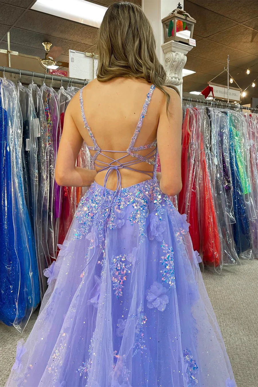 Elegant A-Line Applique Lace Long Prom Dress with High Slit - Formal Evening Gown for Homecoming, Wedding Party & Special Occasions - Style J5112