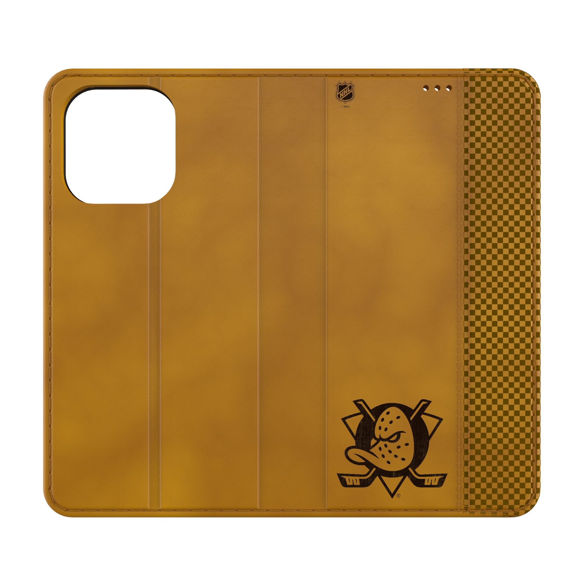 Anaheim Ducks NHL Hockey Team Burn Folio Phone Case for Apple iPhone 14/13/12/11 Pro Max - Durable Protective Cover for Hockey Fans | Perfect for Games, Travel & Daily Use