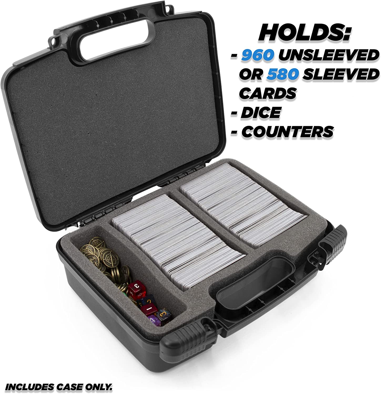CASEMATIX 960-Card Trading Card Case - Hard Shell Card Game Organizer with 8 Dividers & Accessory Storage - Perfect for MTG, Pokemon & Sports Card Collection Protection
