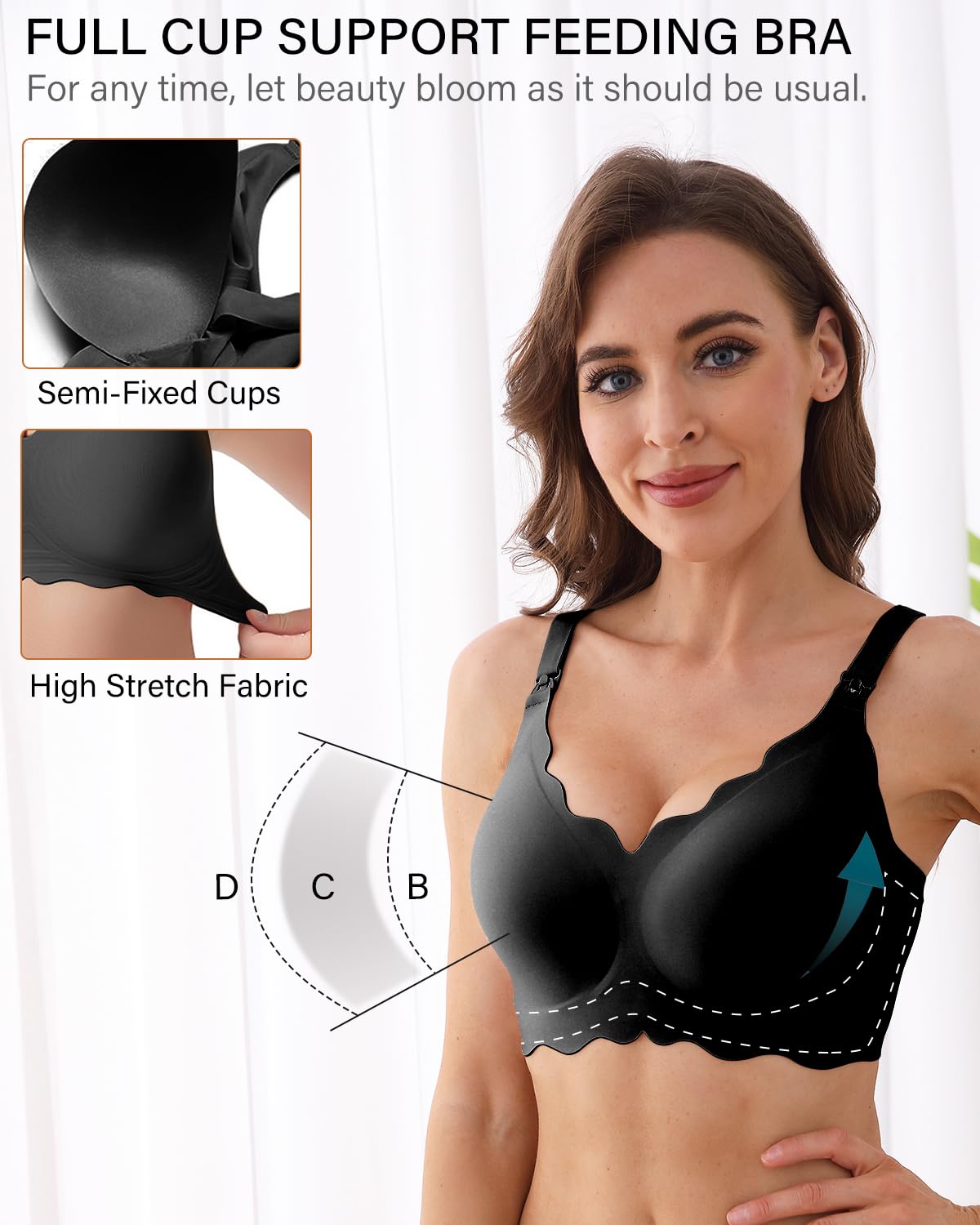 Comfortable UHdod Nursing Bras for Breastfeeding & Maternity - Wireless Support for Pregnancy & Postpartum - Soft Cotton Nursing Bras for Women - Perfect for Daily Wear, Workouts and Nighttime Nursing