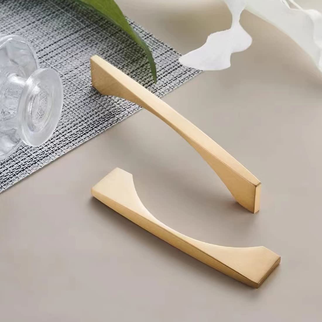 4 Pack Gold Cabinet Drawer Pulls - Brushed Brass Handles for Dresser & Bathroom Cabinets | Vintage Style Hardware for Home Renovation & Furniture Upgrade