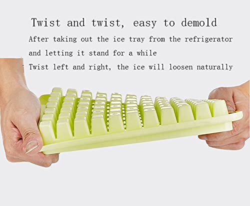 77 Mini Nuggets Ice Cube Tray with Lid & Bin - Leakproof Silicone Ice Tray for Freezer with Ice Container, Scoop & Cover (Blue) - Perfect for Cocktails, Smoothies & Party Drinks