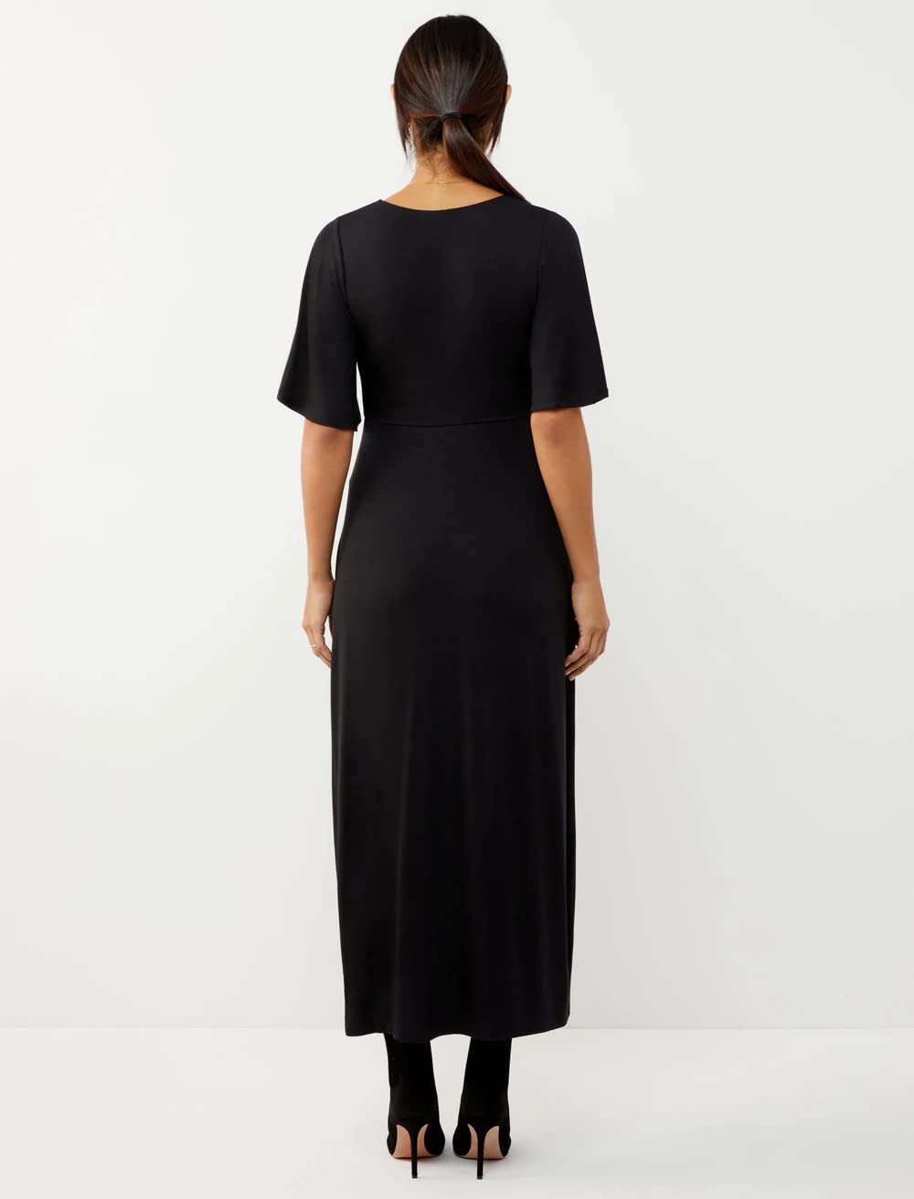 Black Maternity Caftan Dress for Pregnancy Comfort - Perfect for Casual Wear, Beach Cover-Up & Relaxing at Home