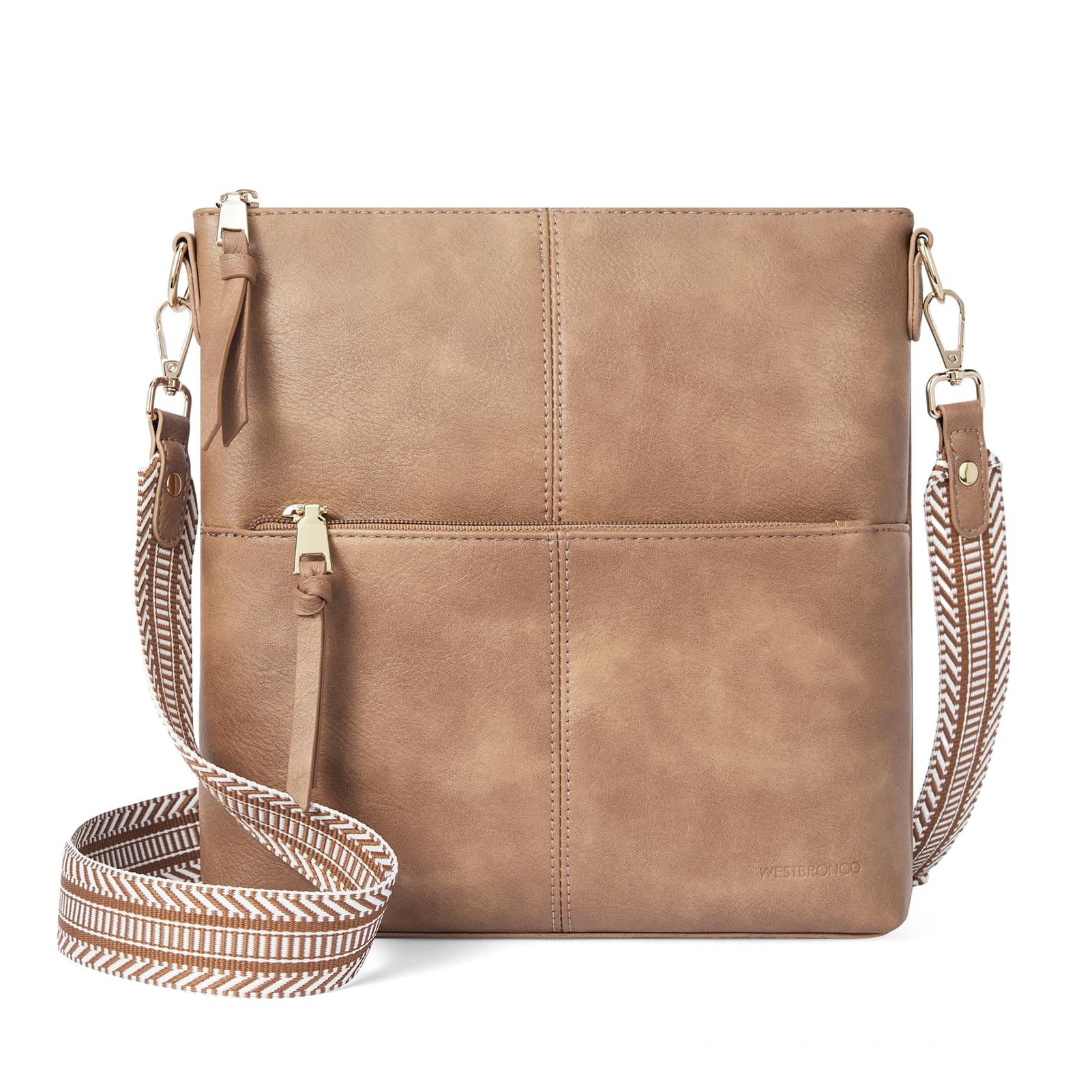 WESTBRONCO Vegan Leather Crossbody Bag for Women - Stylish Casual Purse for Daily Use