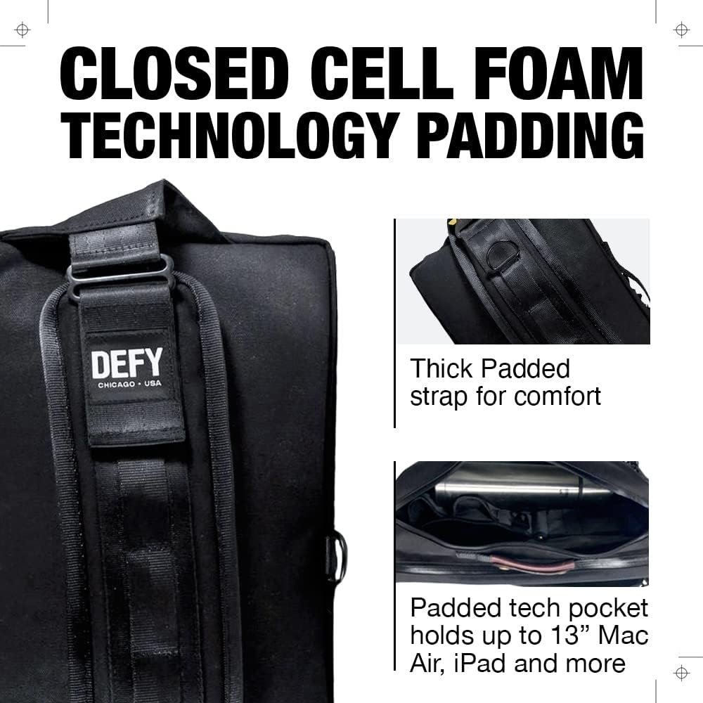 DEFY Ballistic Nylon Crossbody Sling Bag for Men - 10.5L Utility Shoulder Bag with 13