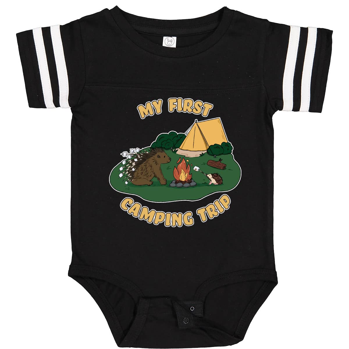 Inktastic Camping Hedgehog - My First Camping Trip Baby Bodysuit | Cute Infant Onesie for Outdoor Adventures & Family Trips | Perfect Gift for Newborns & Toddlers