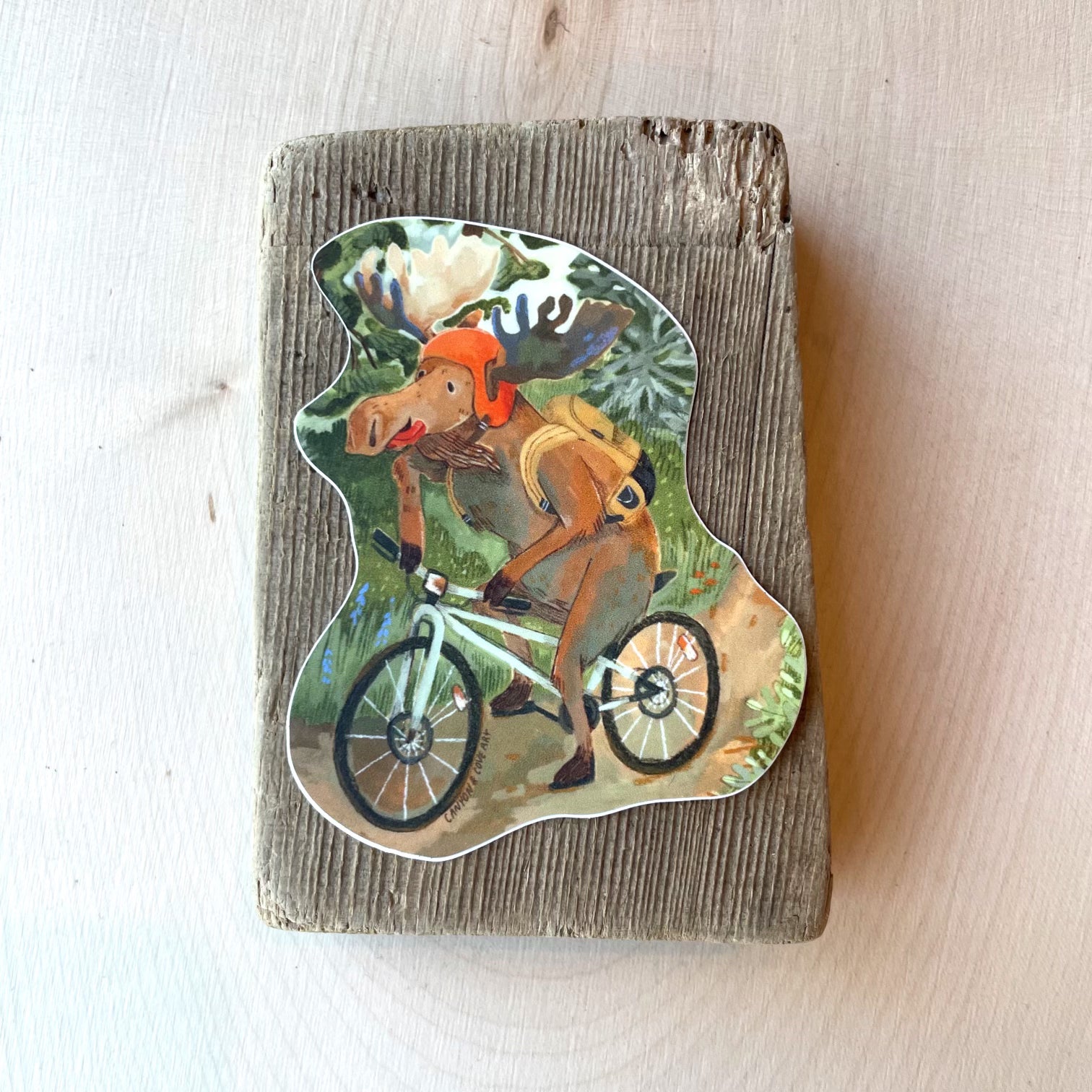 Premium Mountain Biking Moose Sticker - Waterproof Vinyl Decal for Bikes, Helmets & Outdoor Gear - Perfect for Cycling Enthusiasts & Nature Lovers