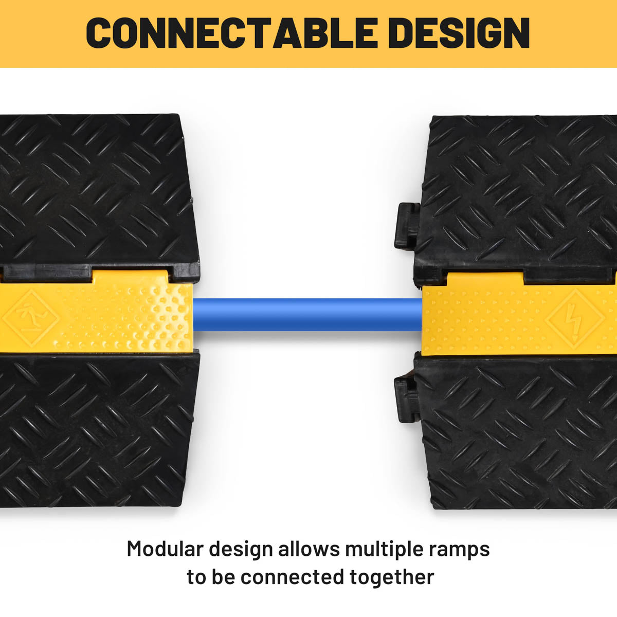 TheLAShop 1-Channel Cable Protector Ramp - Heavy Duty Hose & Wire Cover (3 1/8