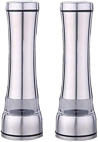 Premium YLLLLY Pepper Grinder & Sea Salt Shaker Set of 2 - Adjustable Coarseness, Smooth Manual Mills (21x5cm) for Gourmet Cooking, Kitchen Seasoning & Dining Table Decor