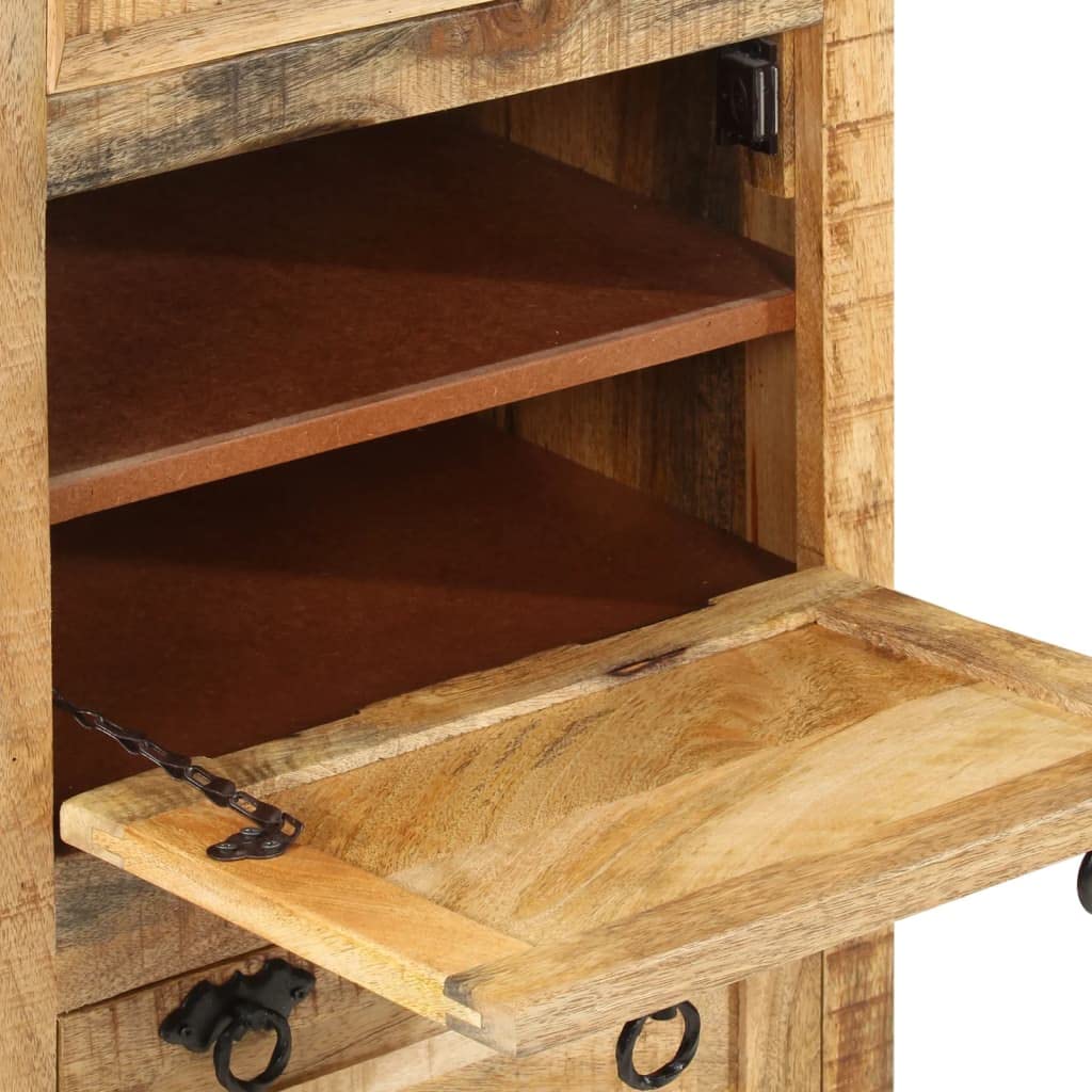 Antique-Style 4-Tier Shoe Cabinet with Drawers - Freestanding Shoe Rack Organizer for Entryway, Solid Mango Wood Storage Solution for Shoes & Accessories - Perfect for Hallway, Closet & Bedroom Organization