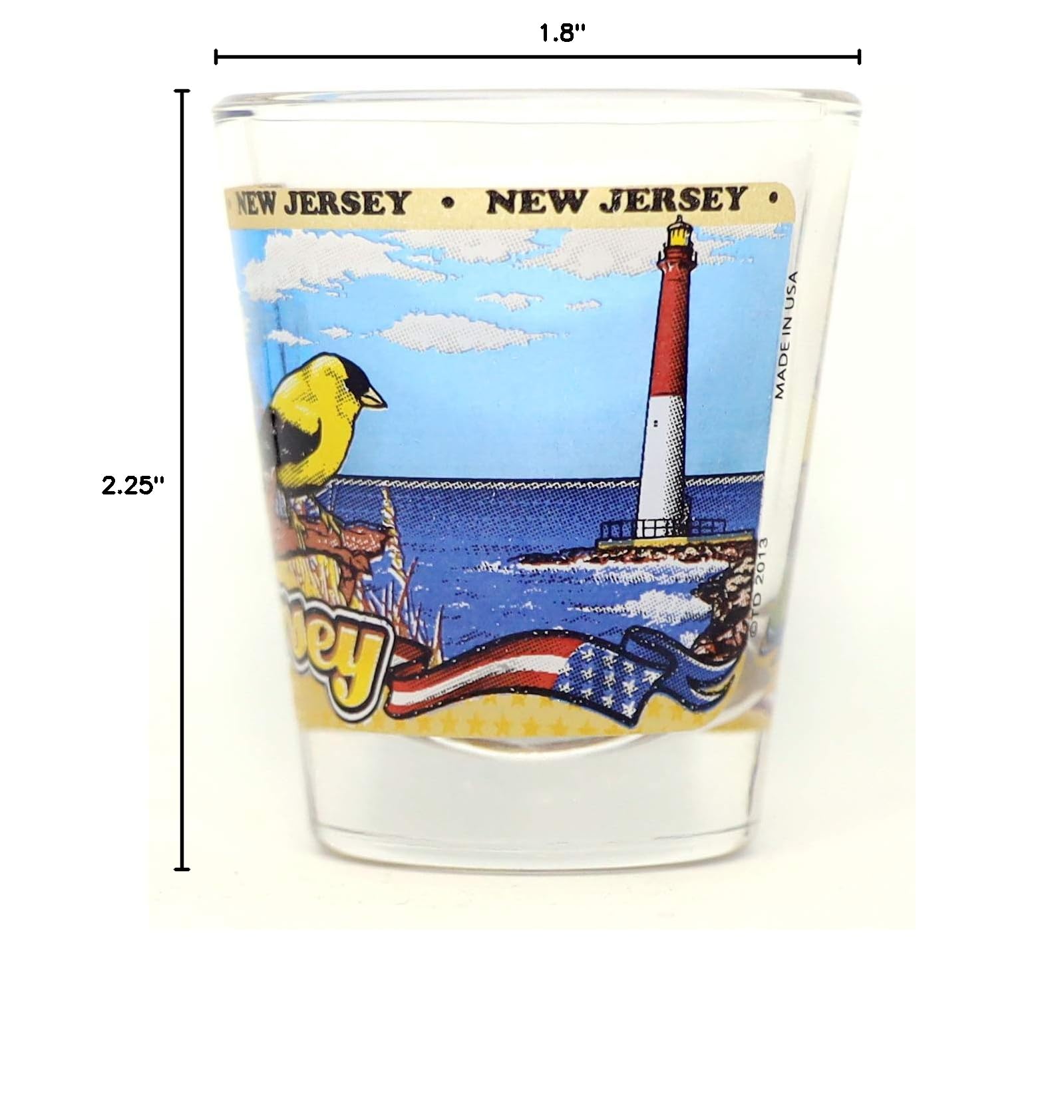New Jersey State Wraparound Shot Glass - 2oz Barware for Liquor & Spirits - Perfect for Parties, Tailgating & Home Bars - Officially Licensed NJ Souvenir Gift