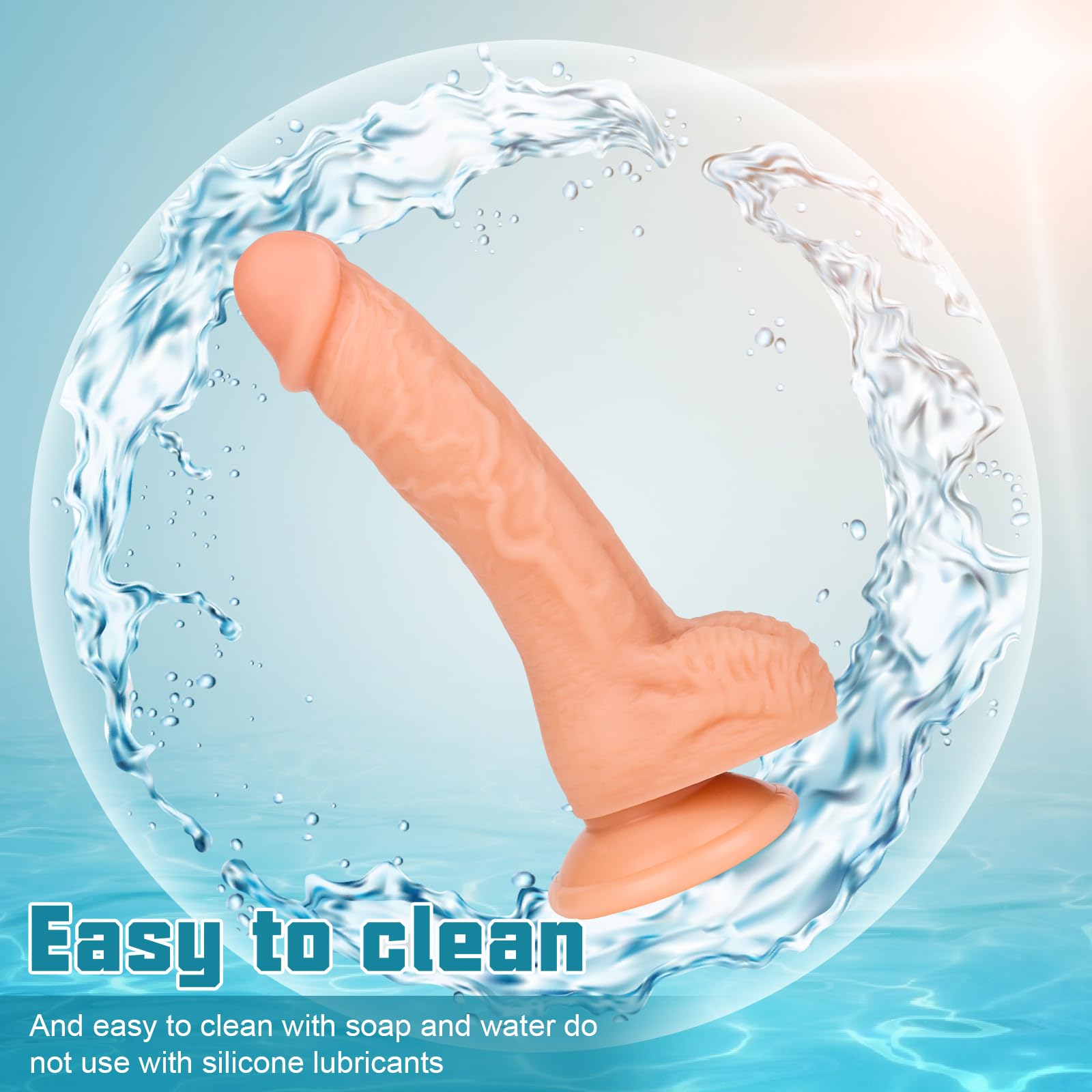7.3 Inch Realistic Dildo - Body-Safe Silicone G-Spot Stimulator with Strong Suction Cup | Hands-Free Sex Toy for Couples & Solo Play | Perfect for Shower, Bedroom & BDSM Scenes
