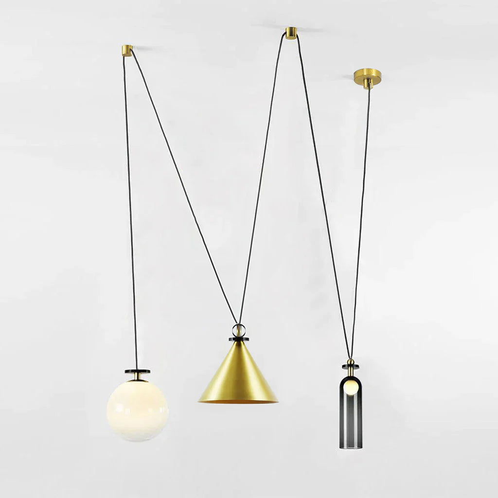 Modern Geometric Shape Art Chandelier - Elegant Lighting Fixture for Living Room, Dining Room, and Bedroom Decor