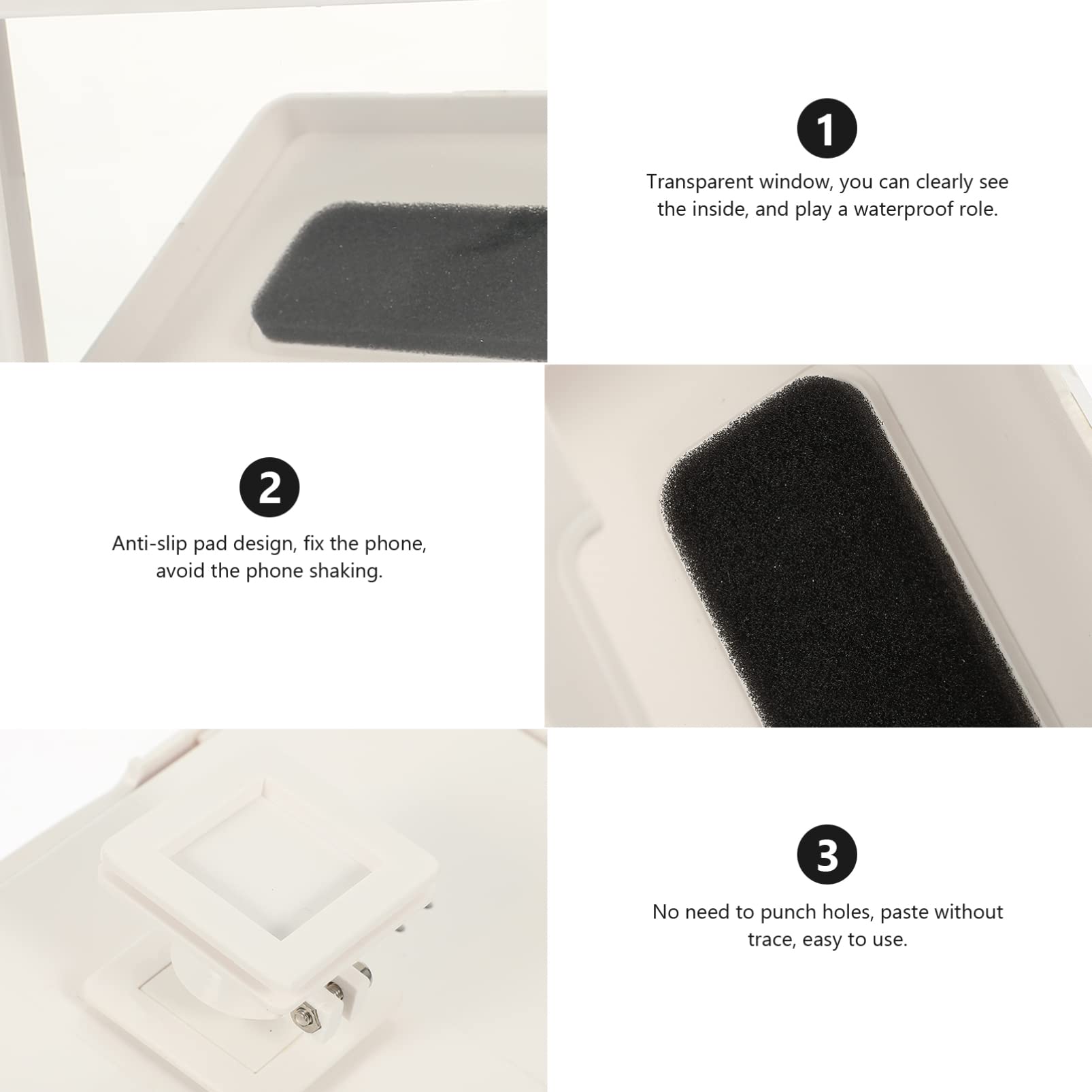 **UKCOCO Waterproof Phone Case for Shower - IPX8 Waterproof Phone Holder with Suction Cup, Wall Mounted Bathroom Phone Stand for iPhone Samsung - Perfect for Shower, Bath, Swimming & Outdoor Activities**