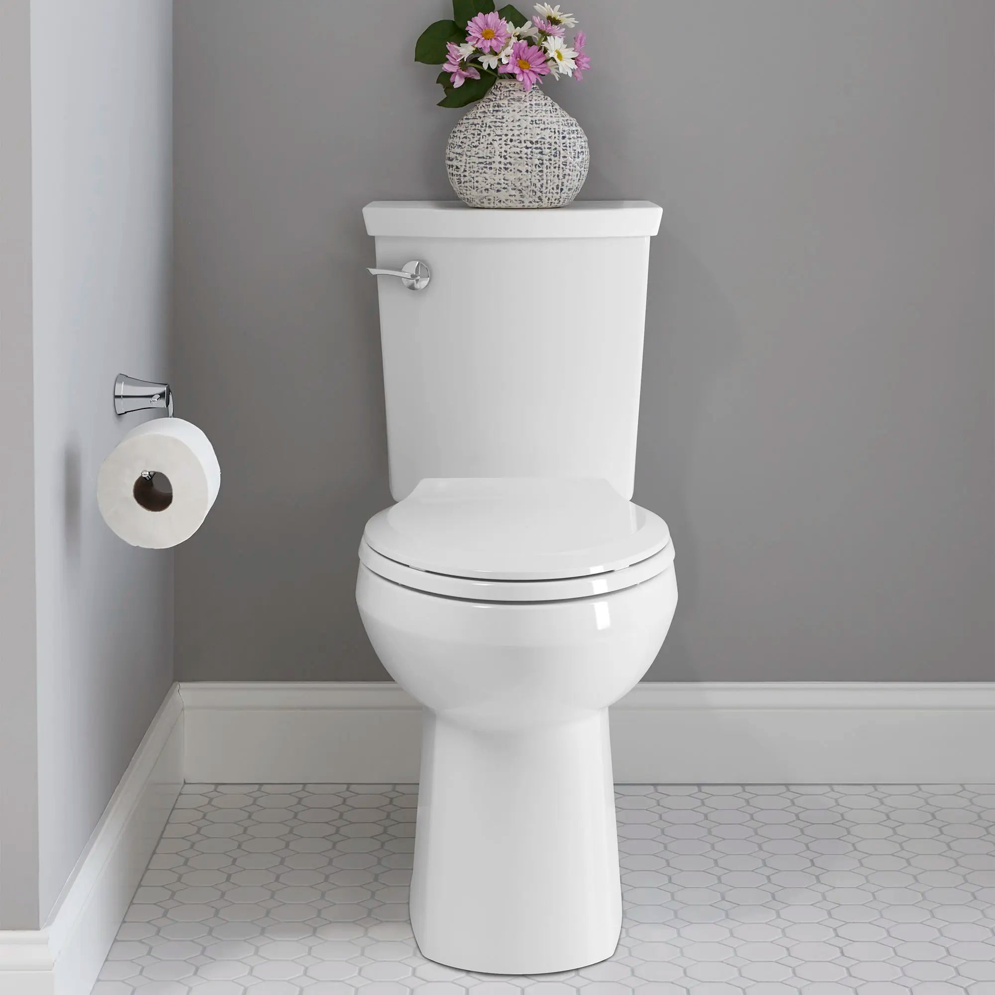 H2Optimum® Two Piece 1.1 GPF/4.2 LPF Chair Height Elongated Toilet Bowl - Water Saving Bathroom Fixture for Modern Homes & Commercial Spaces