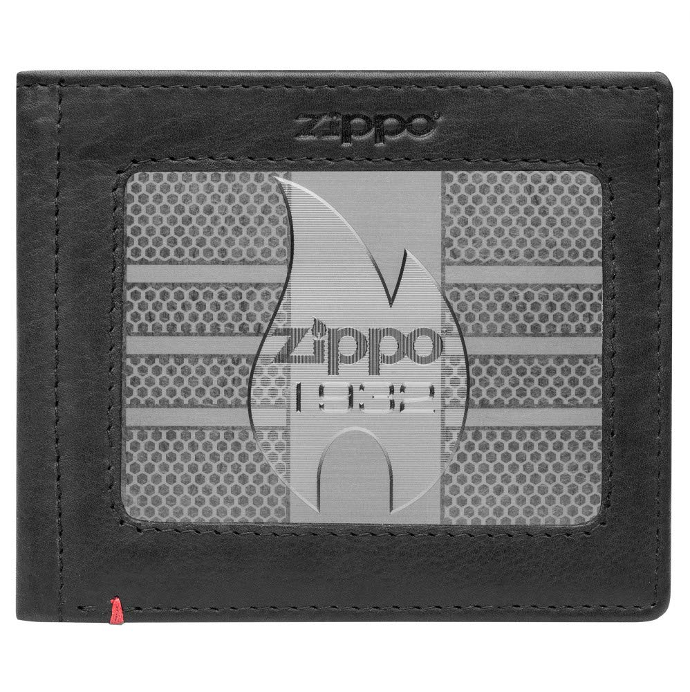 Zippo ID Window Leather Wallet for Men - Slim RFID Blocking Bifold Wallet with Clear ID Holder - Perfect for Travel, Work & Everyday Use