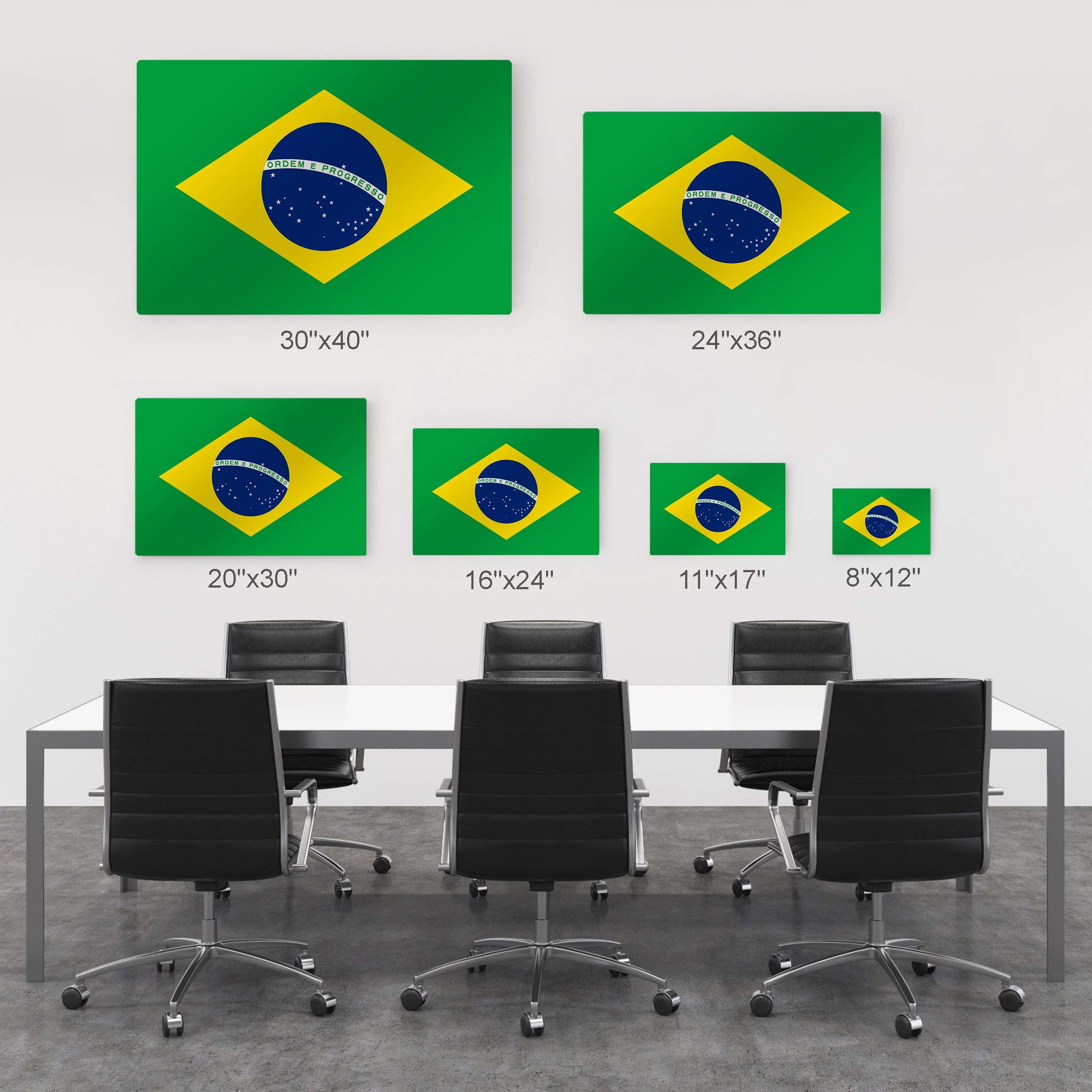 Brazil Flag Metal Wall Art Print - 16x24 Inch Modern Home Decor for Office, Living Room, Dorm, Bedroom, Kitchen, Man Cave & Sports Bar | Made in USA, Ready to Hang | Perfect for Game Day, Themed Parties & Patriotic Displays