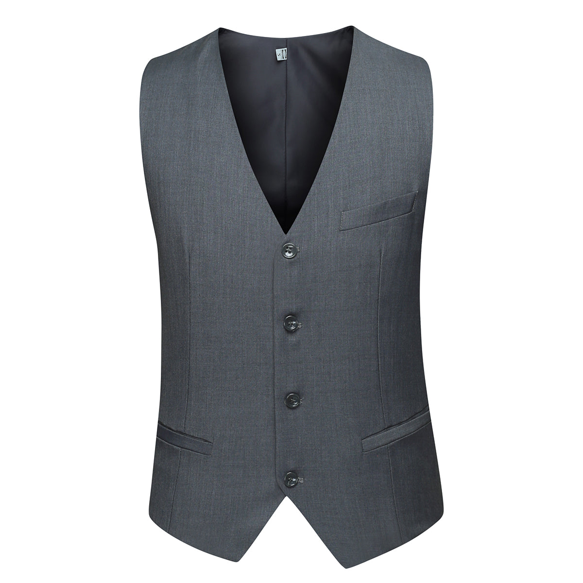 3 Piece Notched Lapel Casual Suit for Men - Slim Fit Business Blazer & Pants Set in Dark Gray - Perfect for Office, Weddings & Formal Events