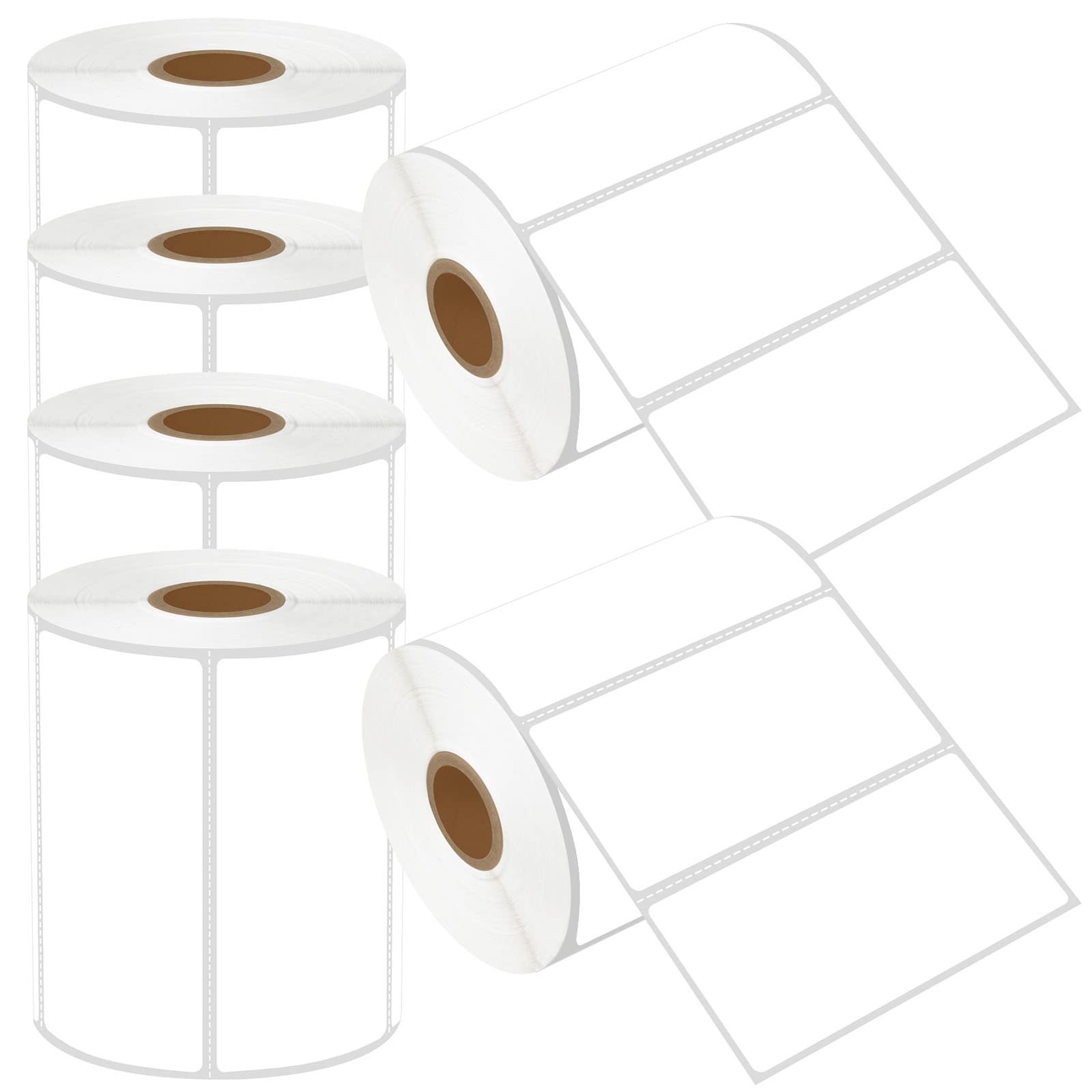 USUPERINK 6 Rolls (750 Labels/Roll) 4x2 Inch Direct Thermal Perforated UPC Barcode Shipping Labels - White Address Labels for Zebra & Rollo Printers - Perfect for E-commerce, Logistics & Small Business Shipping