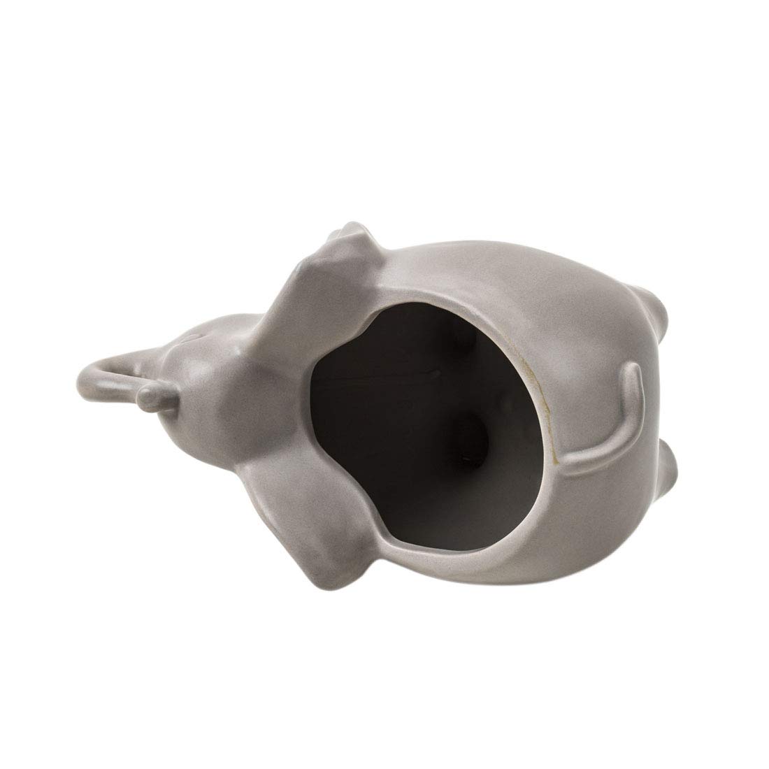 Chumbak Handcrafted Grey Elephant Ceramic Planter - 10