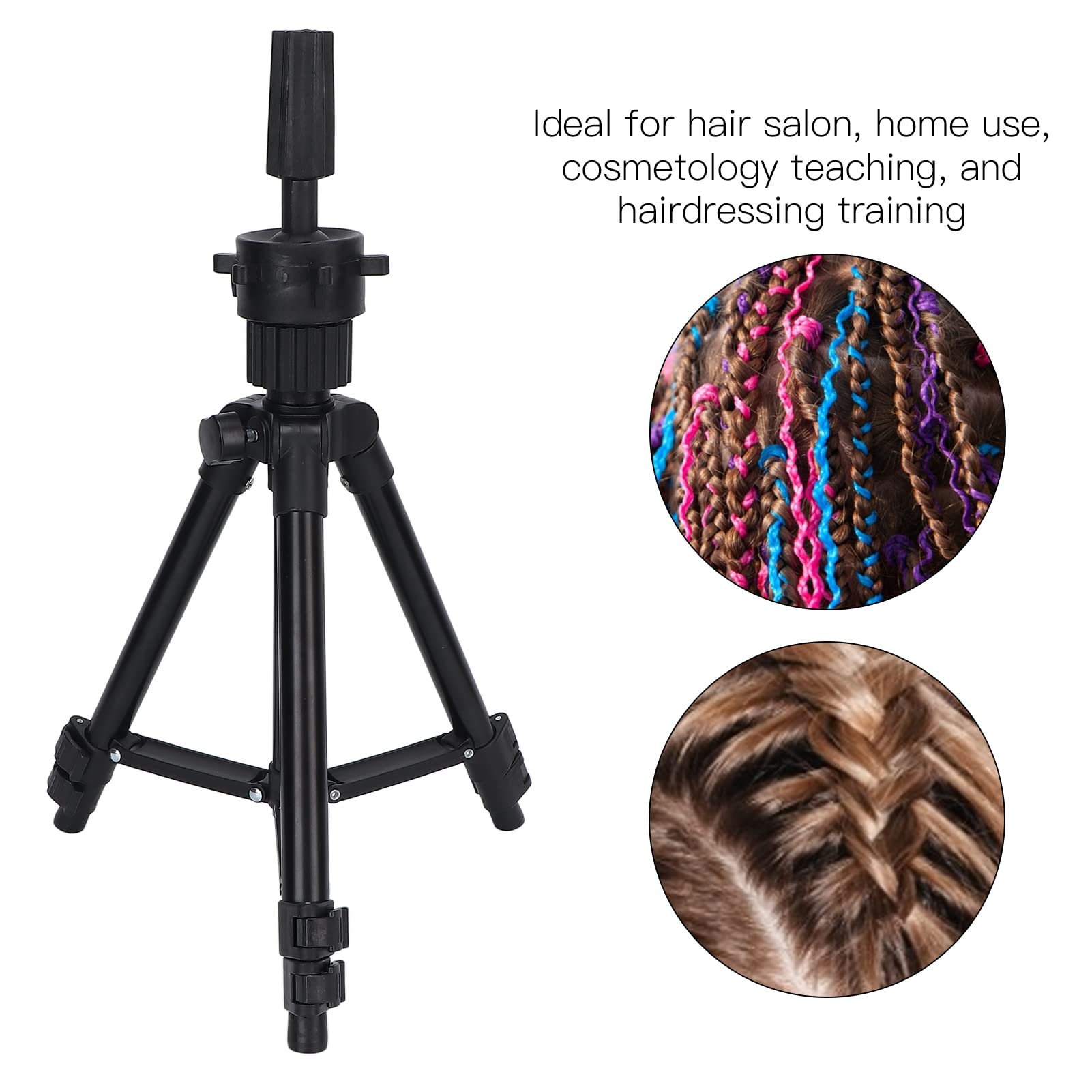 Adjustable Aluminum Alloy Wig Stand Tripod - 10-24 Inch Mini Hairdressing Head Holder for Styling, Training & Display - Perfect for Salon Practice, Cosmetology School & Home Hairdressing