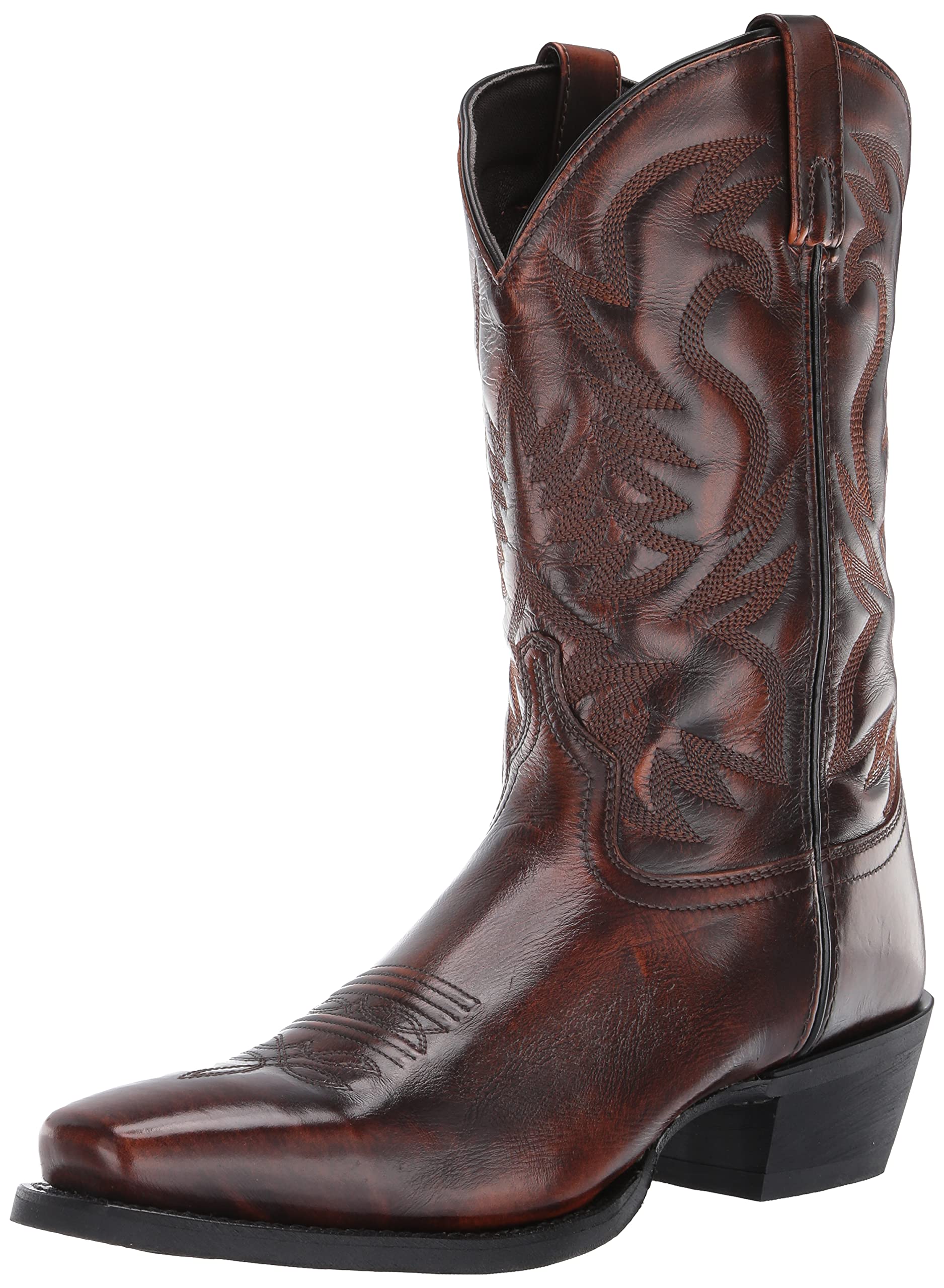 Laredo Men's Stillwater Square Toe Dress Boots - Mid Calf Western Boots for Cowboy, Work & Casual Wear - Black & Brown Leather Boots for Men