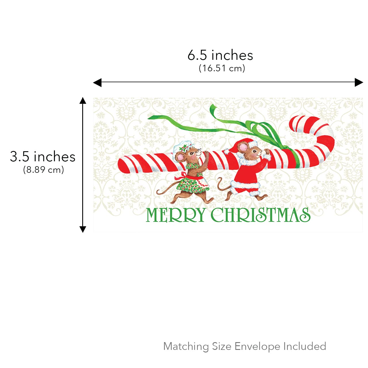 Fravessi Christmas Money Holder Envelopes (3.5x6.5 Inches) - 10 Pack with Cute Mice & Candy Cane Design - Perfect for Cash, Checks, Gift Cards - Great for Holiday Gifting, Stocking Stuffers & Office Party Favors
