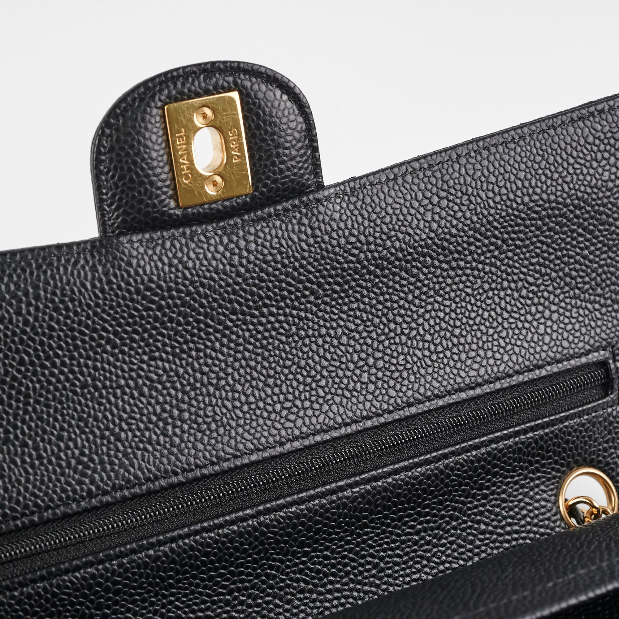 Authentic Chanel Caviar Medium/Large Double Classic Flap Bag Black 2022 - Luxury Handbag for Women, Perfect for Work, Evening Events & Special Occasions